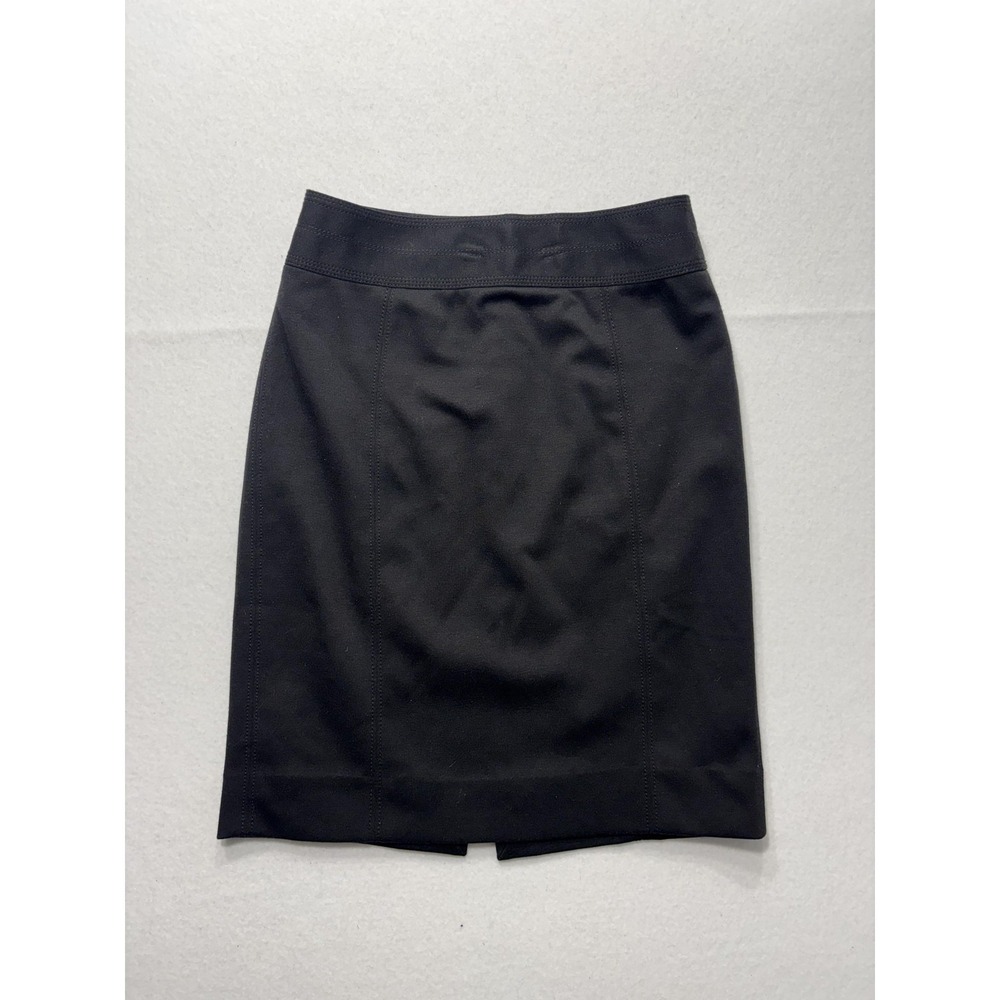 White House Black Market Skirt Womens 2 Black Stretch Pencil Knee Length Work